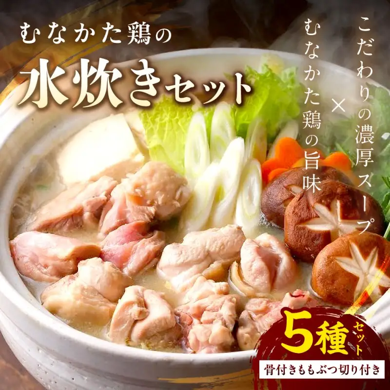 むなかた鶏水炊きセット（骨付きモモブツ切り付き）【道の駅むなかた】_HA0771