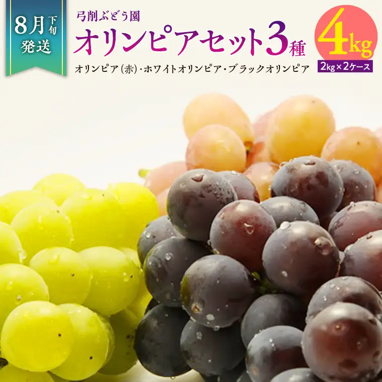 《 2026年 収穫分 》 幻のぶどう オリンピア 3種 約 4kg [B] 糖度18度以上 化粧箱 先行予約 弓削ぶどう園 国産 茨城県 桜川市 はちみつぶどう ぶどう セット フルーツ 詰め合わせ 果物 くだもの フルーツ デザート 旬 自宅用 家庭用 ギフト 贈答 プレゼント [AC004sa]