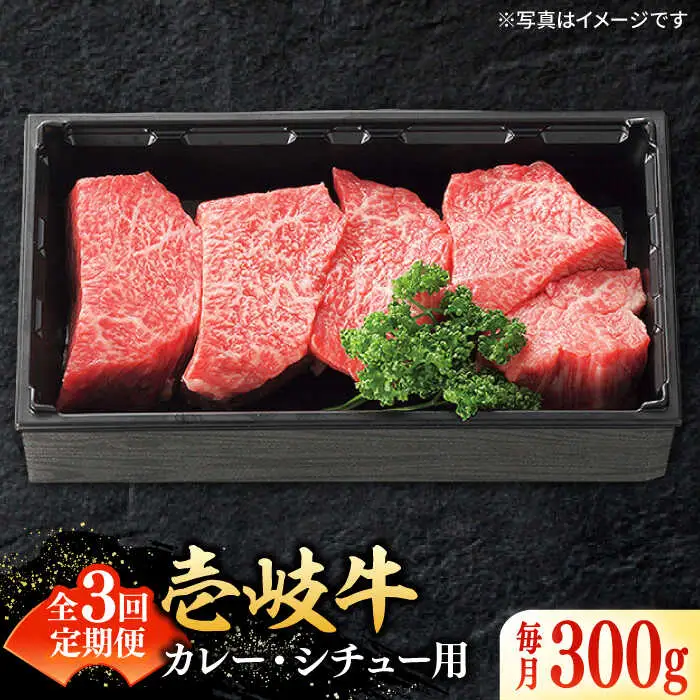 【全3回定期便】 特選 壱岐牛 すね肉 300g（カレー・シチュー用）《壱岐市》【太陽商事】[JDL079] 肉 牛肉 カレー シチュー 和牛 赤身 27000 27000円