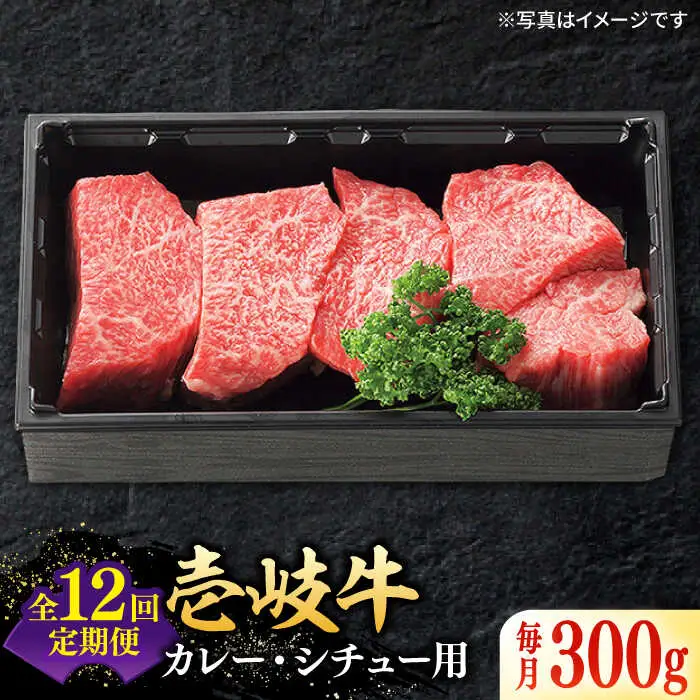 【全12回定期便】 特選 壱岐牛 すね肉 300g（カレー・シチュー用）《壱岐市》【太陽商事】[JDL081] 肉 牛肉 カレー シチュー 和牛 赤身 108000 108000円