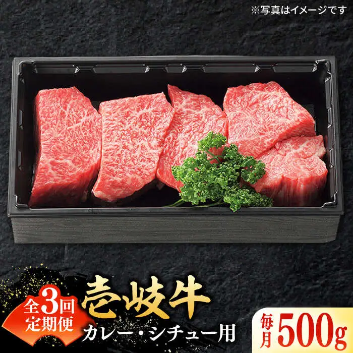 【全3回定期便】 特選 壱岐牛 すね肉 500g（カレー・シチュー用）《壱岐市》【太陽商事】[JDL082] 冷凍配送 黒毛和牛 A5ランク 肉 牛肉 黒毛和牛 ブランド牛 カレー シチュー 赤身 チマキ 煮込み ブロック 国産 九州 39000 39000円 九州