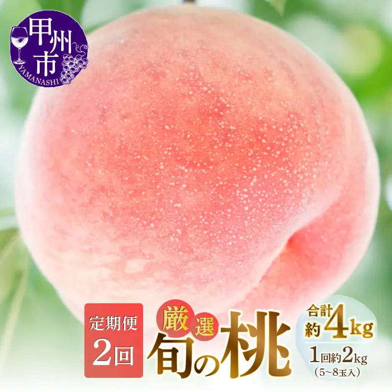 【定期便】甲州市産厳選旬の桃満喫コース 約2kg×2回発送【2027年発送】（MG）C-451 桃 フルーツ 
