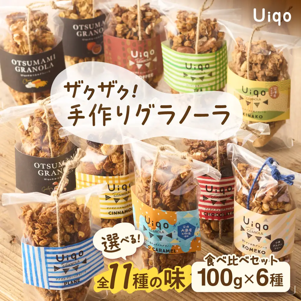 ザクザク!手作りグラノーラ食べ比べセット(100g×6種)【Uiqo】_HA1119