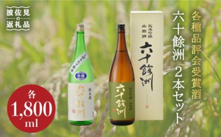 【2026年1月中旬以降順次発送】六十餘洲 2本セット 純米吟醸 ・しぼりたて純米生原酒（各1,800ml） 日本酒 飲み比べ 【今里酒造】[SA14] 