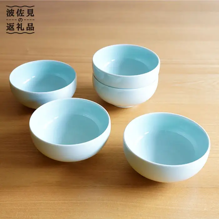 【白山陶器】汁碗 5ピースセット 青白釉 食器 茶碗 【波佐見焼】 [TA69] 波佐見焼
