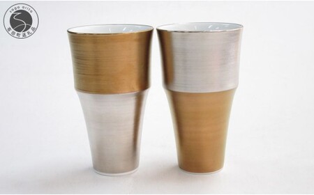 ARITA PORCELAIN LAB (アリタポーセリンラボ) ゴールド&プラチナ ツートンペア段付フリーカップ 有田焼 モダン スタイリッシュ cg020