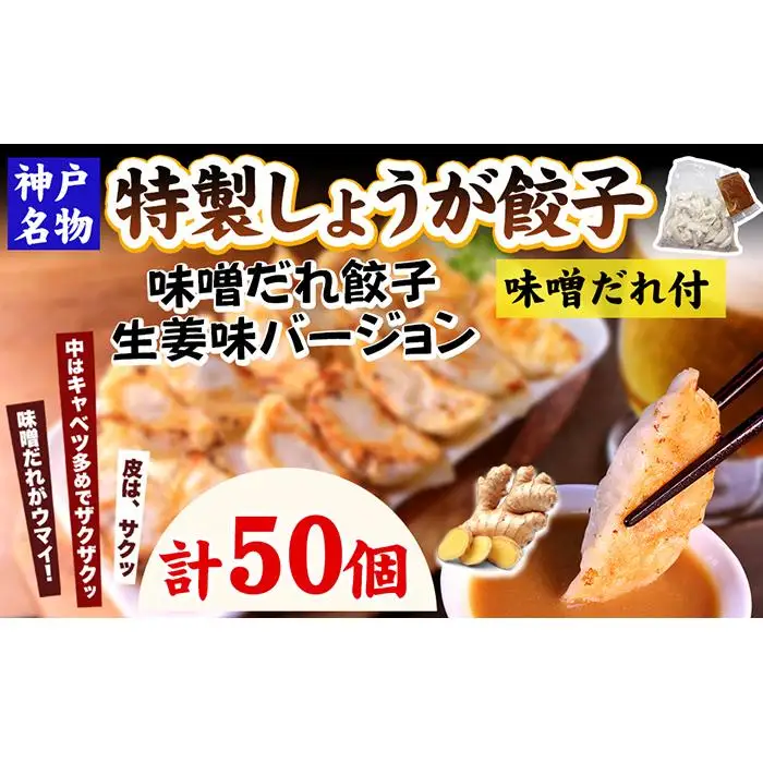 【ギョーザ専門店イチロー】特製しょうが餃子50個（味噌だれ付）