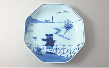 有田焼 後姿 正八角7寸皿 ヤマト陶磁器 cn001