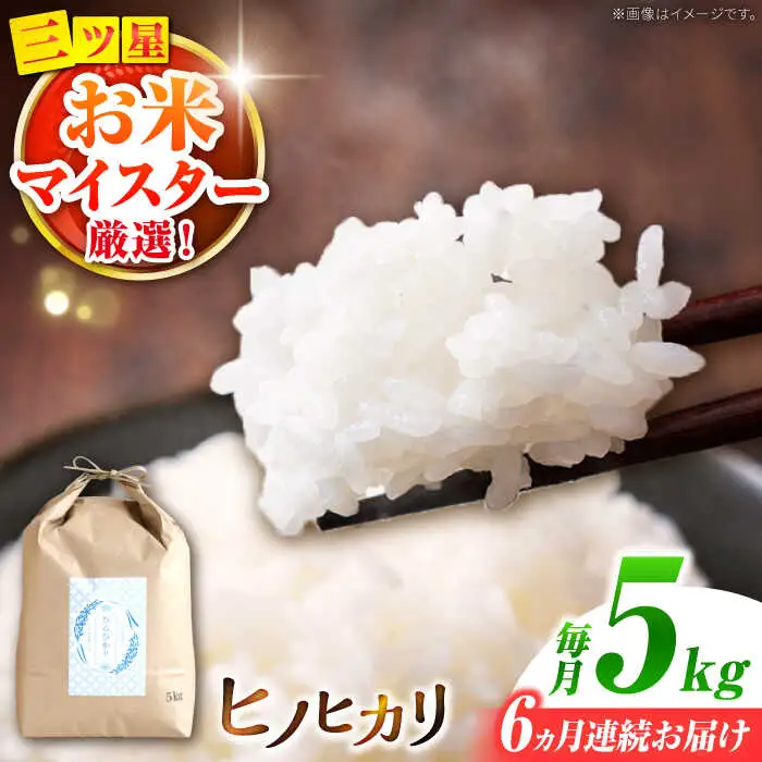 ヒノヒカリ 5kg×6回 定期便 / ひのひかり 米 お米 こめ コメ 精米 / 南島原市 / 林田米穀店 [SCO009]