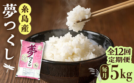 【全12回定期便】糸島産 夢つくし 5kg × 12回 糸島市 / 三島商店 [AIM007] 米 白米