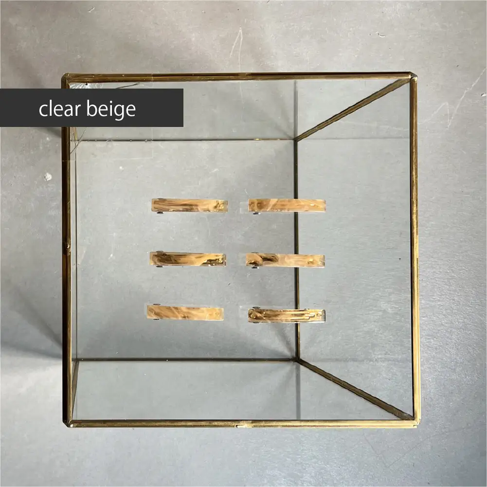 アクリル製ショートバレッタ clear beige（クリアベージュ） eME　barretta 2 short 髪留め ヘアクリップ ヘアアクセサリー こだわりの逸品 地域特産品 ギフト 自分用 人気 おすすめ