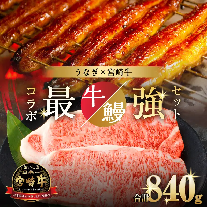 ≪数量限定≫うなぎ×宮崎牛 都農町最強セットA 肉 牛 牛肉 焼肉 国産_T030-1296