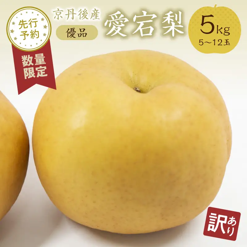 【先行予約／数量限定100】【訳あり】愛宕梨 優品 5kg（5～12玉入り）（2026年11月下旬～発送）国産 あたご梨 5〜12 個  梨 なし 期間限定 ふるさと 納税 訳あり 規格外 フルーツ くだもの 果物 傷 農家直送 ふるさと納税 梨 訳あり