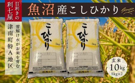 【12ヶ月定期便】魚沼産コシヒカリ 玄米10kg (5kg×2袋) ※2025年10月以降発送予定 |津南町 魚沼