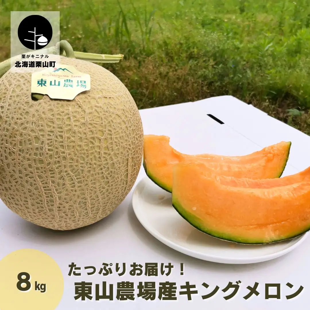 たっぷりお届け！北海道栗山町東山農場産キングメロン8kg
