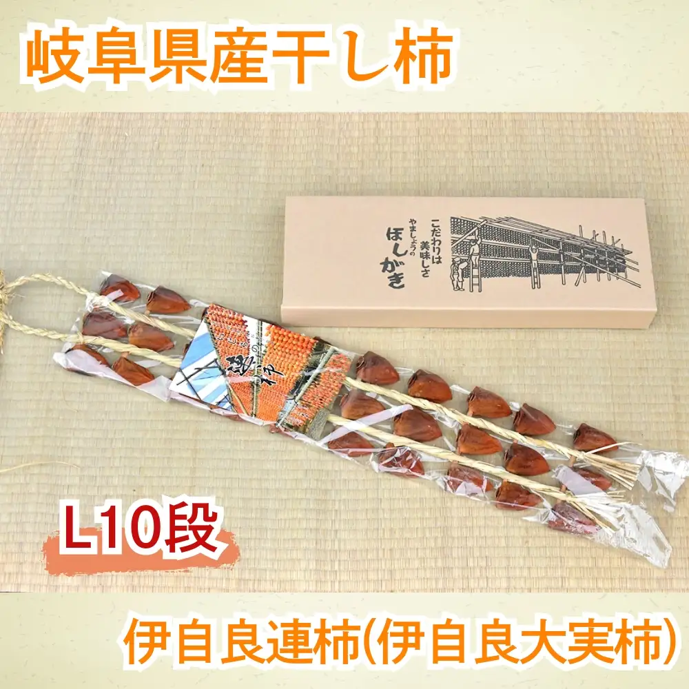 岐阜県産干し柿 伊自良連柿（伊自良大実柿）L 10段 約1.25kg [No.726] ※2027年1月～発送