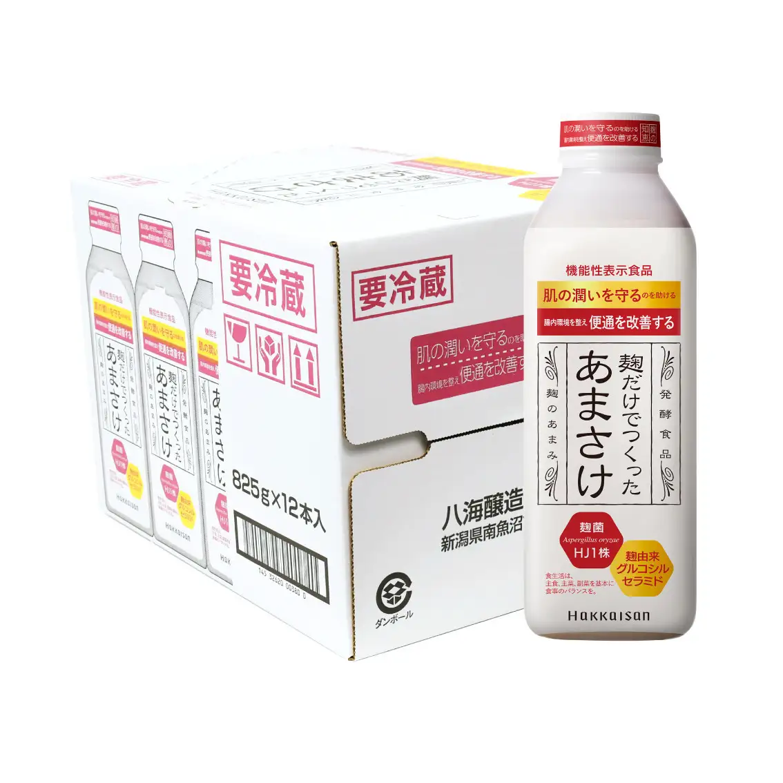 【定期便】八海山 麹だけでつくったあまさけ 825g 1ケース（12本入）【３か月】【定期便 八海山 麹 こうじ 米麹 甘酒 あま酒 あまさけ ノンアル セット すっきり 味わい ホット】