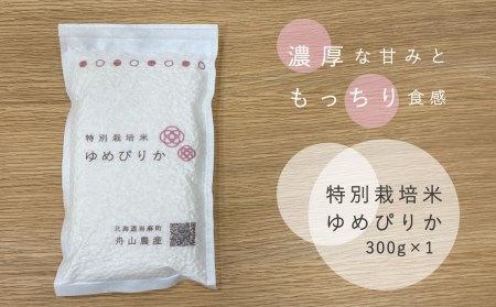 特別栽培米 ゆめぴりか 300g 真空パック 北海道当麻町 舟山農産 減農薬 低農薬【AB-002】