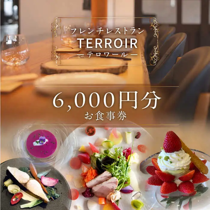 フレンチ レストラン【テロワール】 ランチ・ディナー 共通 お食事券 6,000円分 糸島市 / テロワール チケット フレンチ [AMM004]