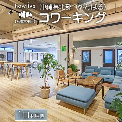 沖縄県北部（やんばる）コワーキング１日利用券【howlive名護宮里店】