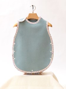 名入れ可 綿毛布スリーパー(丸型) アッシュグリーン×花柄 毛布の町泉大津市産 sleeper-maru [3363]