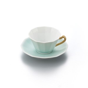 【伊万里焼】モイスト 金彩 十二角珈琲碗 028-H1190