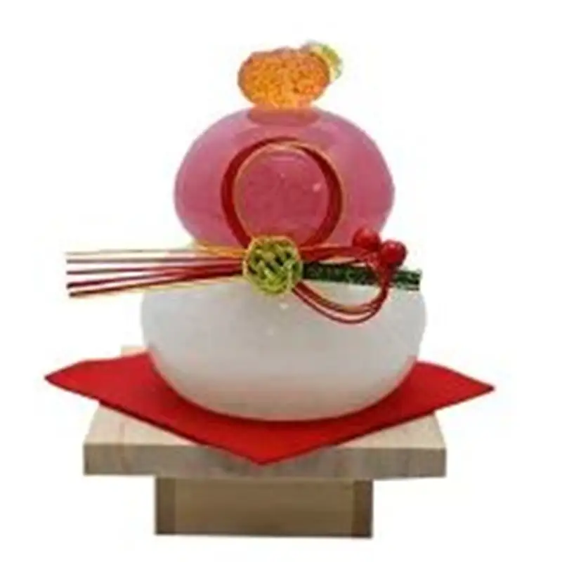 ころんっとかわいい紅白鏡餅（小）KM-N4【粋工房 】_HA1186