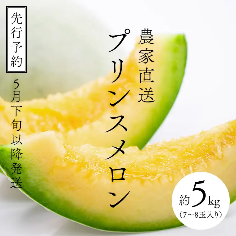 メロン プリンスメロン 1箱 約5kg  7～8玉 八千代町産 先行予約