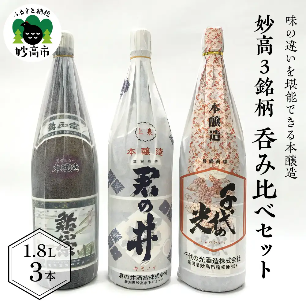 新潟県妙高3銘柄呑み比べセット(1800ml×3本) ご当地 地酒 飲み比べ 詰め合わせ