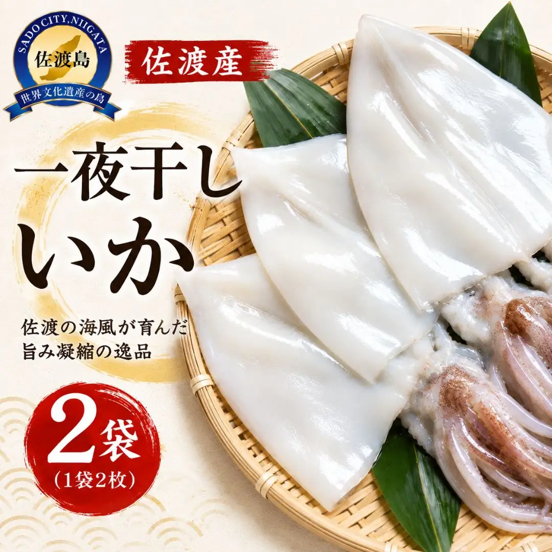 干物イカ 佐渡産 4枚 ( 1袋2枚 × 2 ) イカ