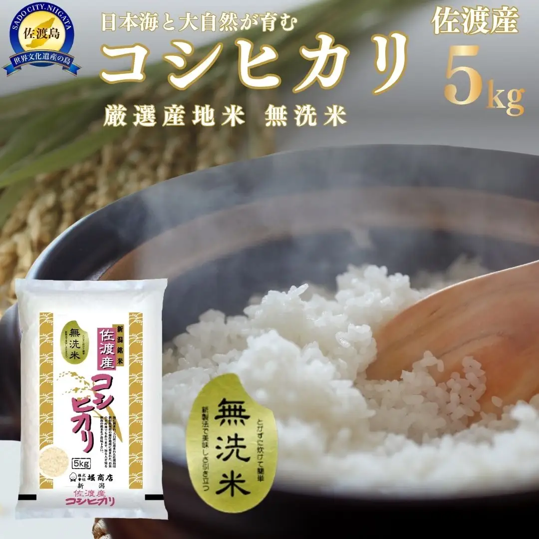 無洗米佐渡産コシヒカリ 5kg 令和7年産