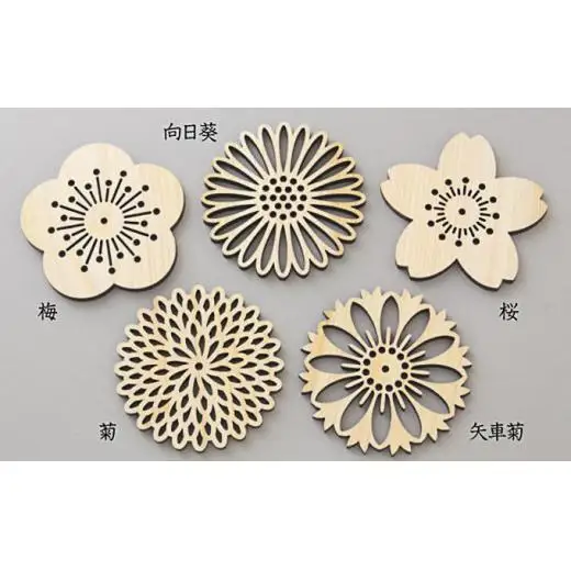 ヒノキコースターギフトセット【華】　5枚入り