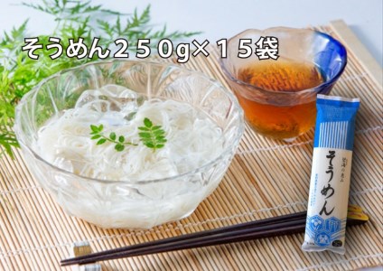 【乾麺】碧海の恵み そうめん 愛知県産 徳用セット3.75kg(250g×15袋)　H008-227