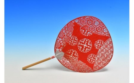 うちわ 池田含香堂 奈良団扇（小町-KAZE-） 赤 伝統工芸品 うちわ 団扇 雑貨 団扇 うちわ 雑貨 プレゼント うちわ 贈答品 うちわ お礼の品   D-03