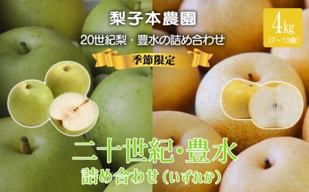 梨子本農園の梨（二十世紀、豊水、詰め合わせいずれか）4kg（7～13個入）| フルーツ 果物 くだもの 梨 なしナシ 奈良県 五條市