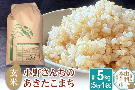 【玄米】小野さんちのあきたこまち(5kg×1袋) 計5kg 令和7年産