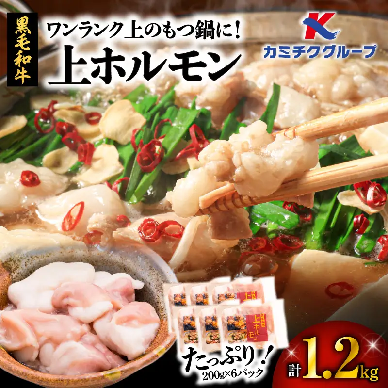 もつ鍋 ホルモン 小腸 1.2kg （200g×6パック） 【 上ホルモン ワンランク上のもつ鍋に！】 K002-004 肉 牛肉 冷凍