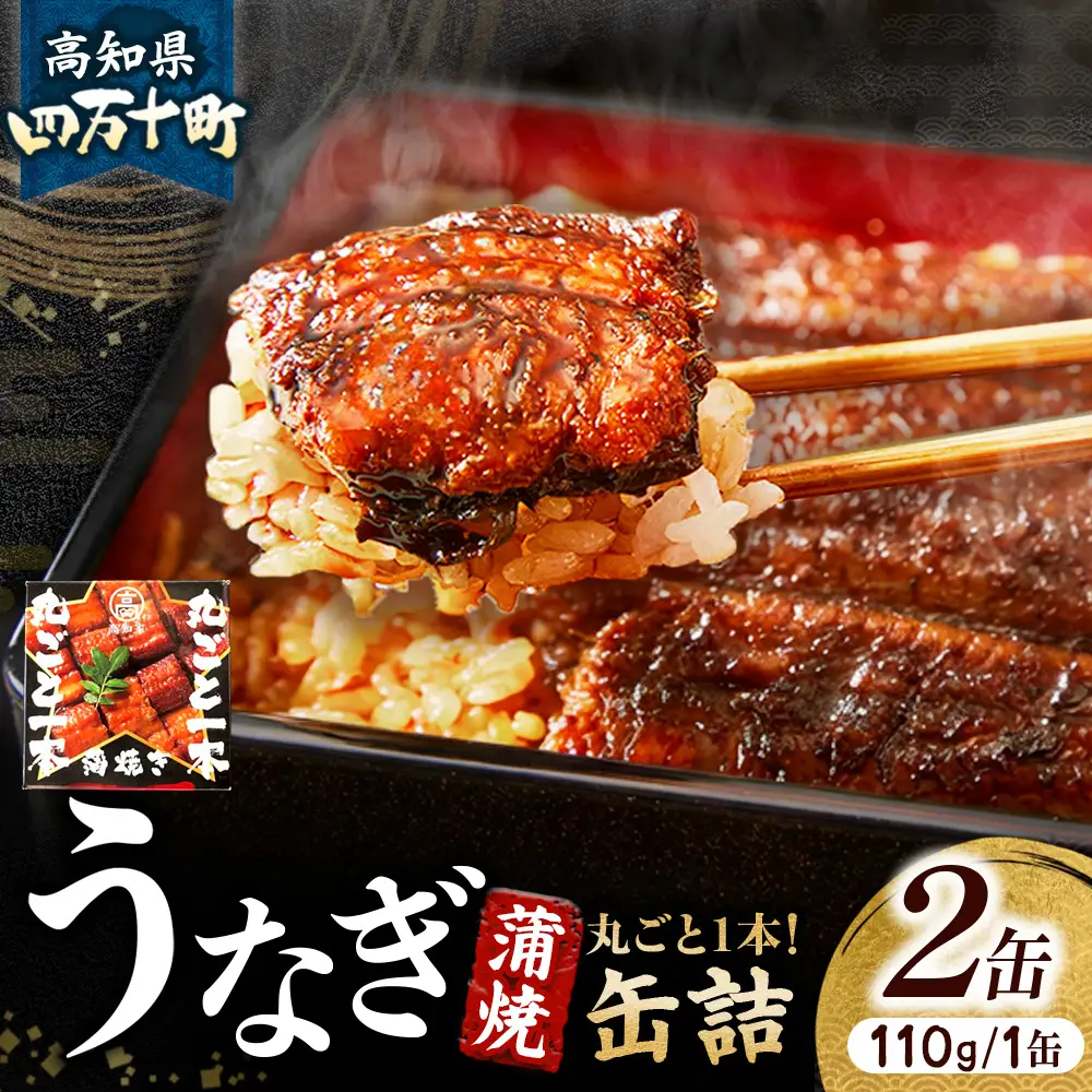 四万十うなぎ 蒲焼き 丸ごと一本缶詰（2本セット） うなぎ缶詰 国産鰻 備蓄 防災食 非常食 ／Esu-123