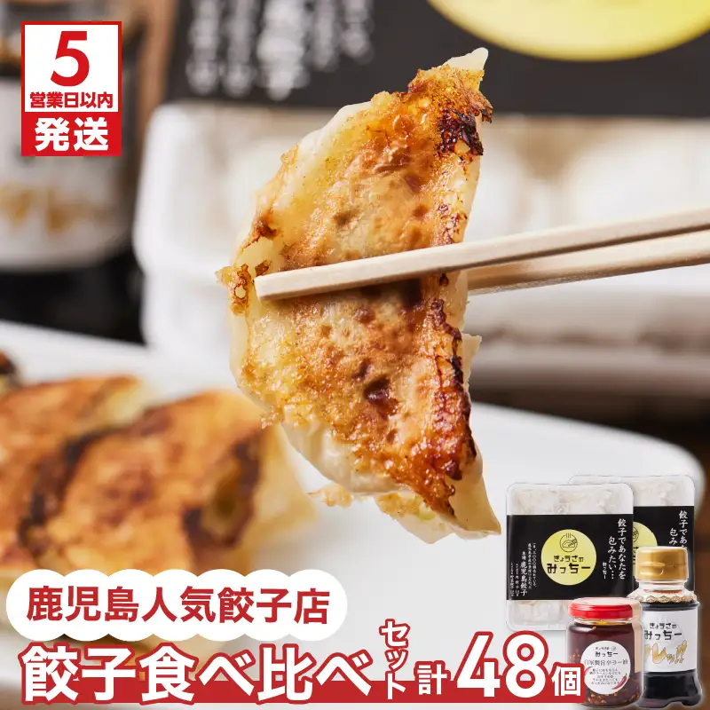 【5営業日以内に発送】鹿児島人気餃子店のお得な餃子食べ比べセット K118-001 肉 豚肉 惣菜 総菜 冷凍 スピード配送 最短 すぐ届く お急ぎ