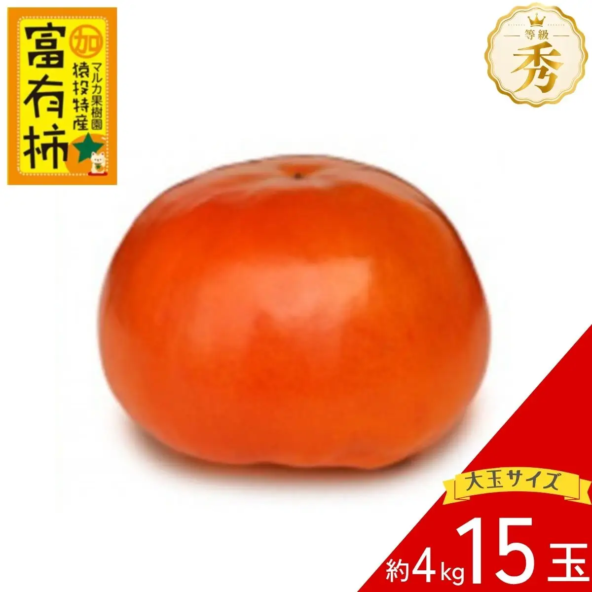 ＜先行受付＞ 富有柿 約4kg 大玉(15玉)【2026年11月上旬以降順次発送】| 柿