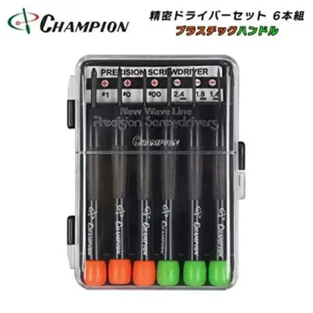 チャンピオンツールの精密ドライバー6本セット  プラスチックハンドル プラス マイナス 工具_雑貨   _【1396318】