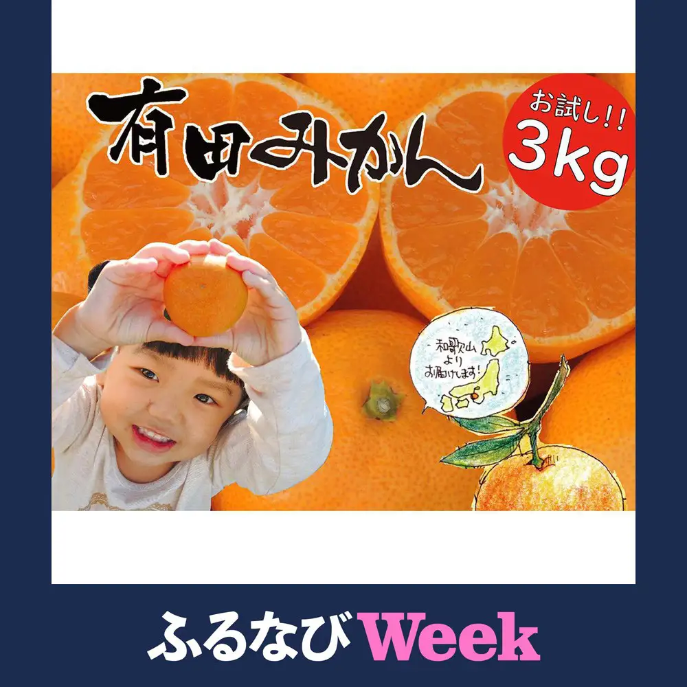 【ふるなびWEEK対象】【先行受付】はじめまして 有田みかん 3kg　和歌山県有田川町産　お試し・味重視
