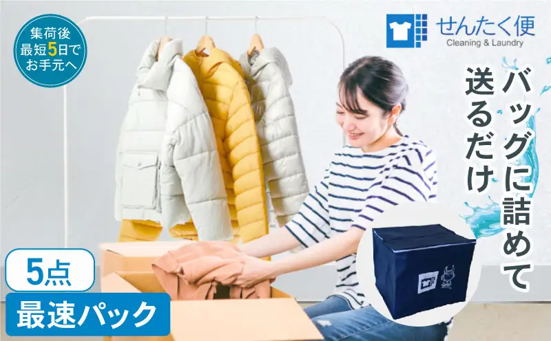 衣類 クリーニング（5点）【お預かりからお届けまで最短5営業日】クリーニング サービス