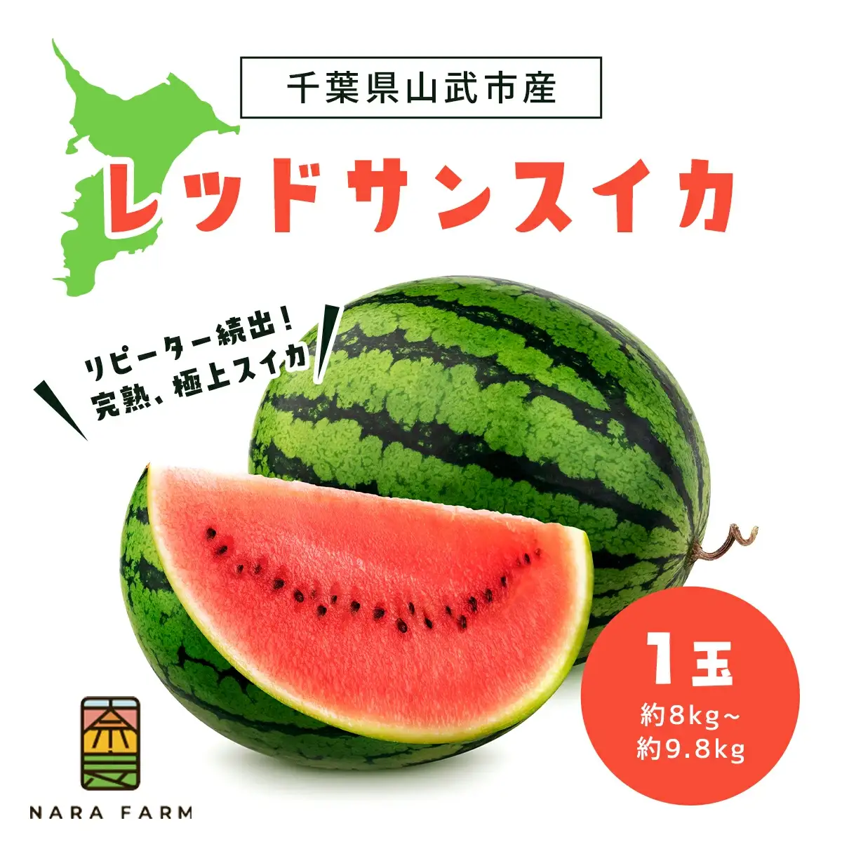 【先行予約】【2027年6月上旬から発送】レッドサンスイカ（約8kg～約9.8kg×1玉）【 ふるさと納税 人気 おすすめ ランキング レッドサン スイカ 西瓜 すいか 西瓜 果物 フルーツ 国産 産地直送 甘い 野菜 千葉県 山武市 送料無料 】SMAF001