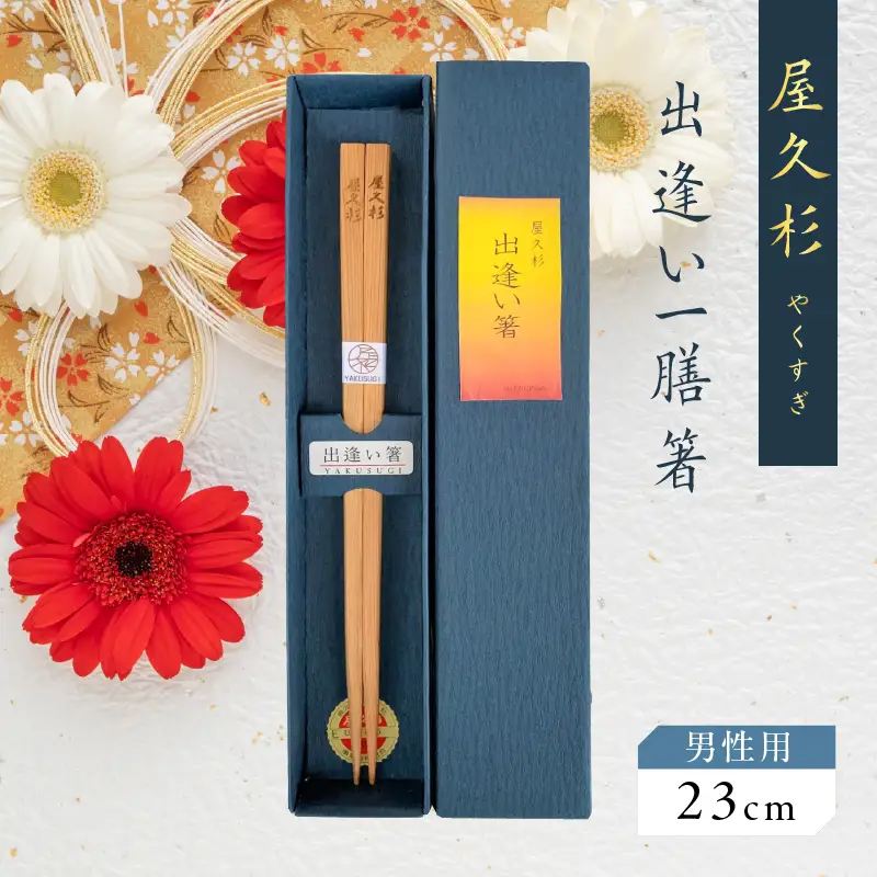 屋久杉 出逢い 一膳 箸 男性用（ 23cm ） K042-007_2