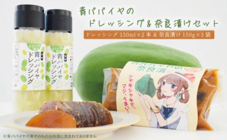 青パパイヤのドレッシングと奈良漬けのセット [OBM001]