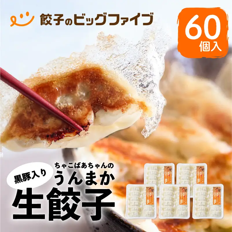 ちゃこばあちゃんの黒豚入りうんまか生餃子 60個入り K027-001 肉 豚肉 惣菜 総菜 冷凍
