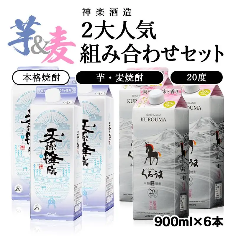 神楽酒造　2大人気焼酎組み合わせセット「くろうま」「天孫降臨」＜26-20a＞