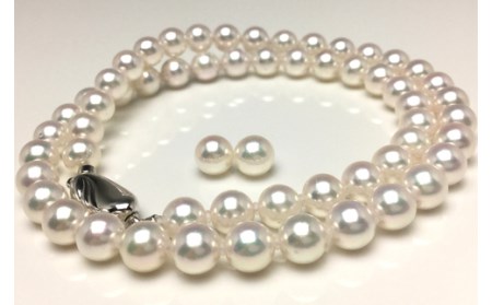 老舗の真珠専門店・高品質アコヤ真珠ネックレスセット6.5～7.0ミリ（ピアス） / あこや真珠 ネックレス ピアス 真珠 真珠ネックレス 伊勢志摩 志摩 三重県 アクセサリー ギフト パール 母の日 