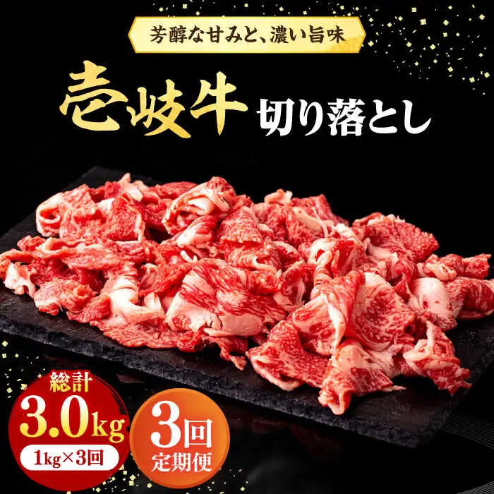 【全3回定期便】 壱岐牛 切り落とし 1kg《壱岐市》【株式会社イチヤマ】 肉 牛肉 切落し すき焼き しゃぶしゃぶ [JFE021] 114000 114000円